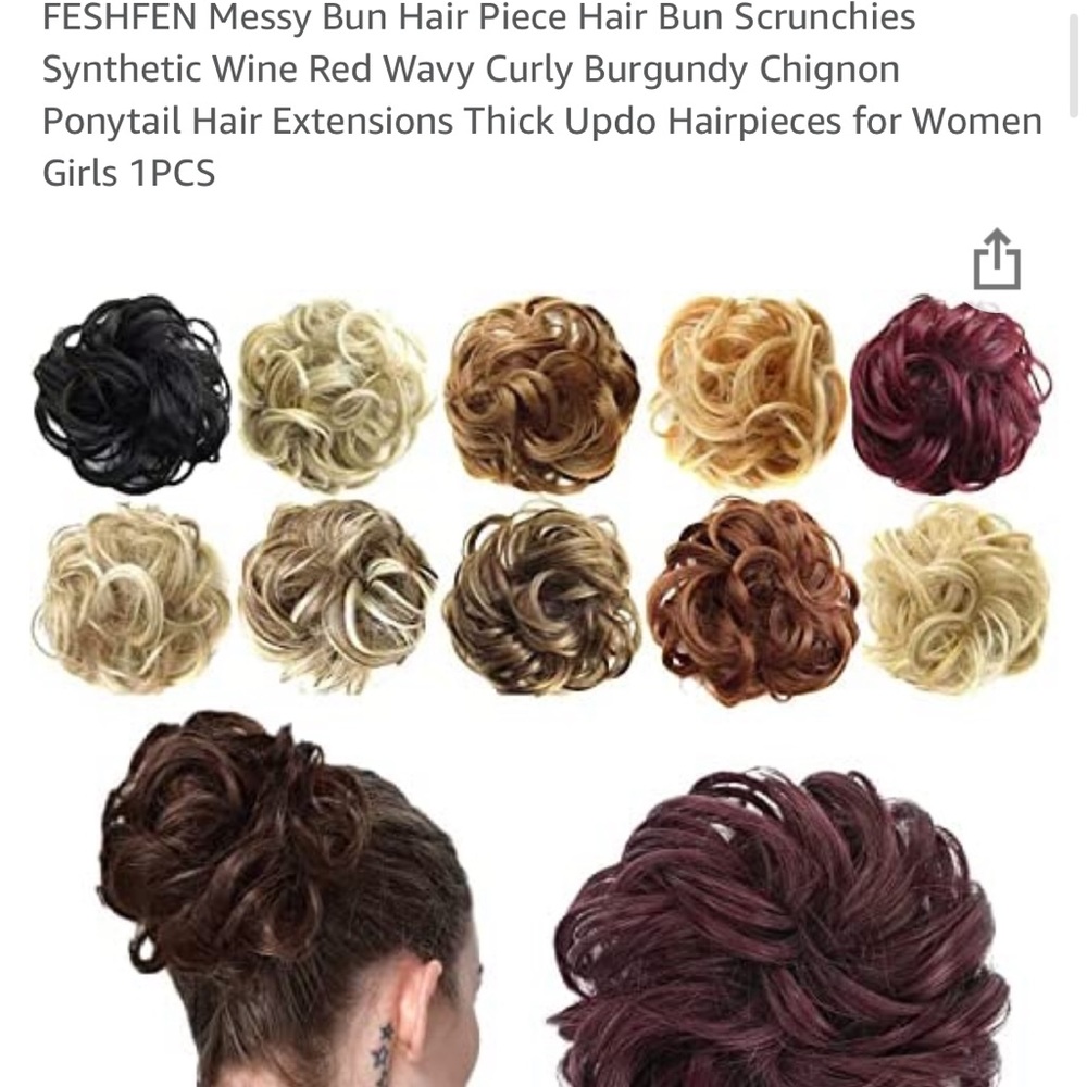 Feshfen Messy Hair Bun in Wine